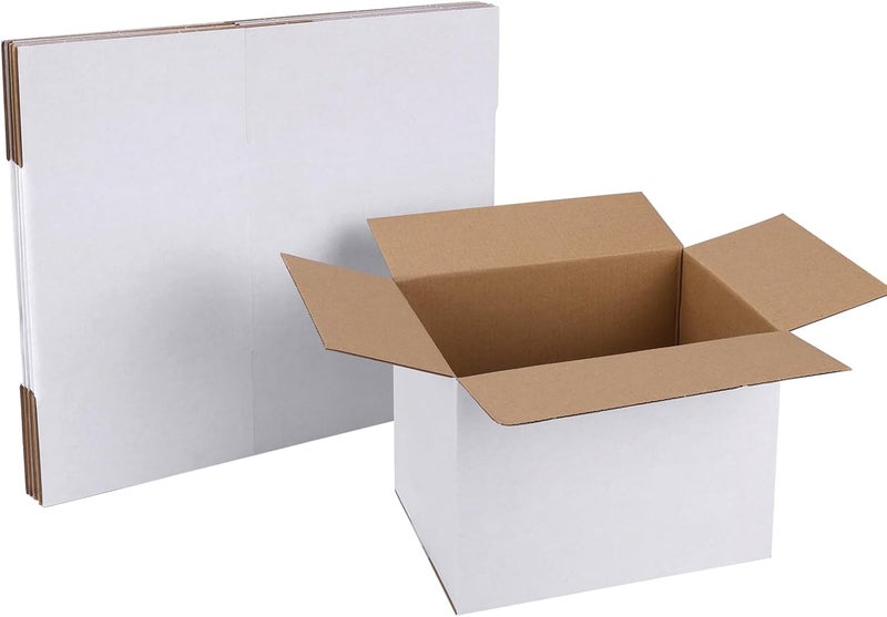 SPEPLA 6 Pack Shipping Boxes 8x6x6 Inches, White Corrugated Cardboard Mailing Box for Packing, Mailing, Small Business - Image 1